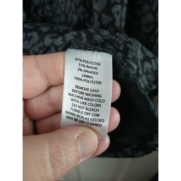 Garfield & Marks Woman M Blazer Black Grey Animal Print Two Button Belt... - Picture 10 of 11